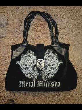Metal Mulisha Black and White Graphic Shoulder Bag